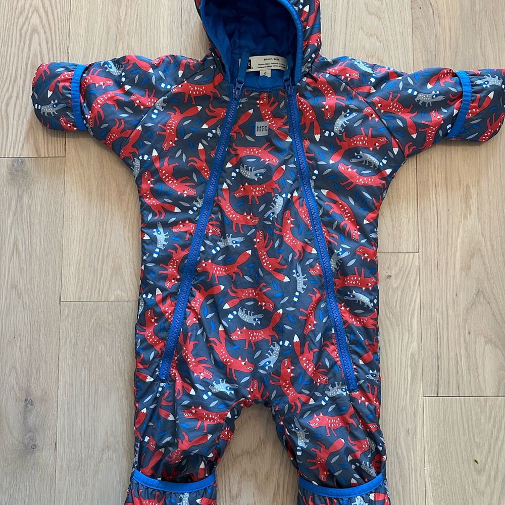 MEC Baby Bunting with Red and Blue Fox Print
